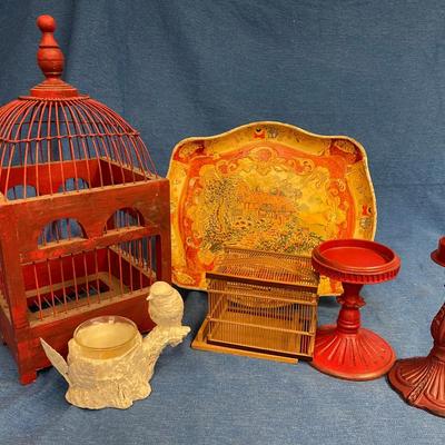 Florentine style papier mache tray and retro decor