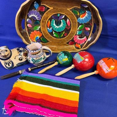 Collection of hand painted and woven crafts