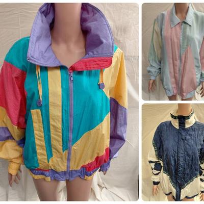 Vintage clothing retro windbreaker jacket lot