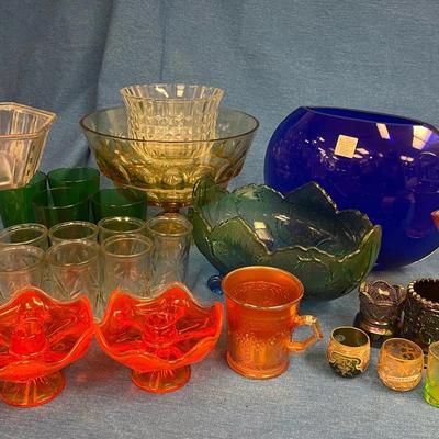 Rainbow glass lot some fenton