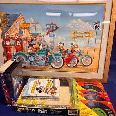 Disney lot framed disney art books