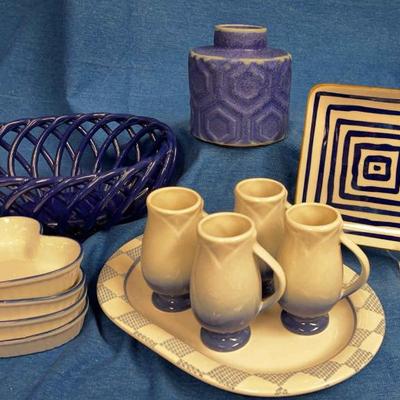 Blue pottery collection