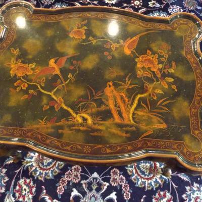 MAITLAND SMITH CHINOISERIE QUEEN ANNE DESIGN LACQUERED TABLE