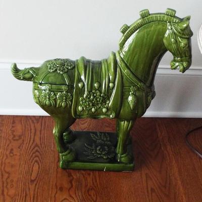 TANG CHINESE HORSE WITH SADDLE SCULPTURE