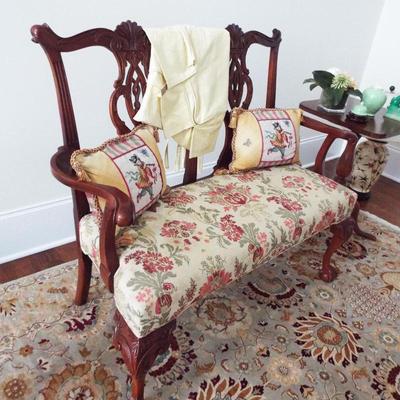CHIPPENDALE DOUBLE BACK SETTEE WITH A SEAT SLIPCOVER - HI QUALITY HEKMAN, HICKORY CHAIR, LLOYD BUXTON, LINK TAYLOR AND SO MUCH MORE...