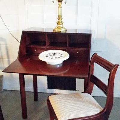 SMALL DROP DOWN DESK  WITH DUNCAN PHYFE CHAIR