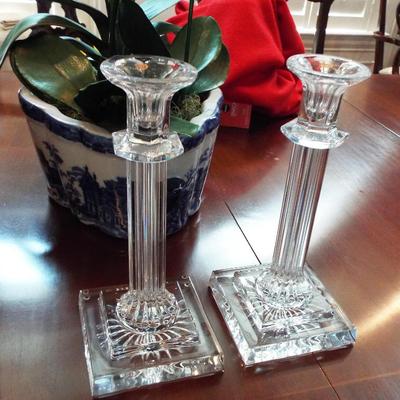 TALL COLUMN CRYSTAL CANDLEHOLDERS