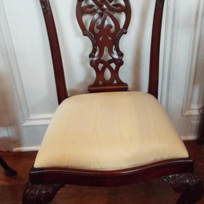CHIPPENDALE FRETWORK BACK WITH CABRIOLE LEGS DINING CHAIR