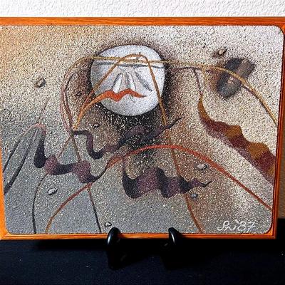 BH420 17x13 Original Painting Using Beach Sand On Wood