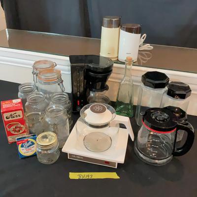 BH193 Coffee Grinders, Coffeemaker, Hot Plate & Mason Jars