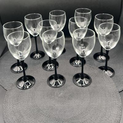 BH157 Black Stem Wine Glasses