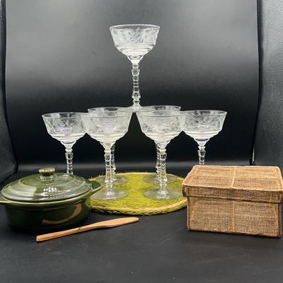 BH155 Vintage Rock Sharpe Tall Sherbet Glasses 