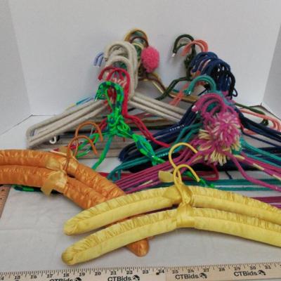 Multi Colored Hangers Wrapped In Yarn