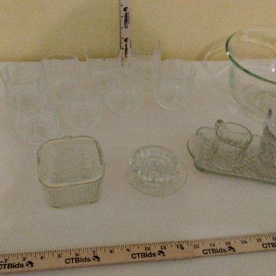 Vintage Federal Glass Dish And Misc Crystal