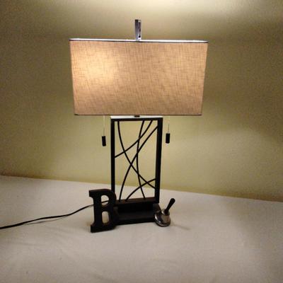 Metal Lamp And Misc Decor