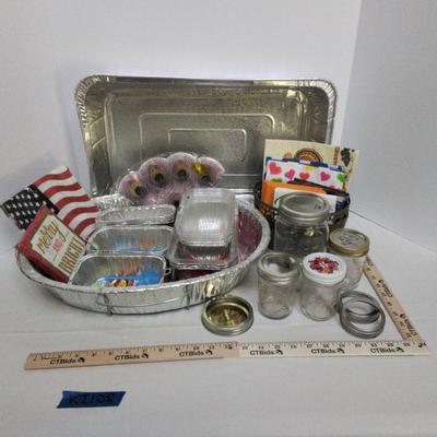 Aluminum Pans, Napkins and Mason Jars