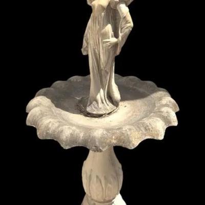 Concrete Bird bath with woman