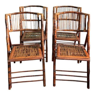 Vintage Bamboo Chairs Set of 4