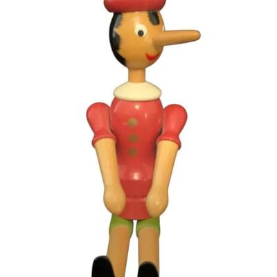 Vintage hand-painted wooden Pinocchio doll