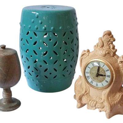 Pedestal,  Urn, Clock