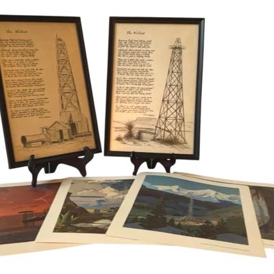 The Wildcat by H.H. Adams Pictures Famed & 4 Prints In Folder