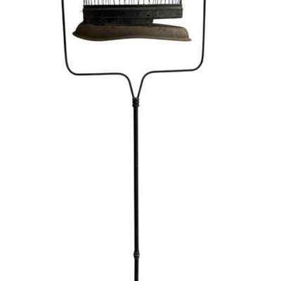 Wrought Iron bird cage and stand