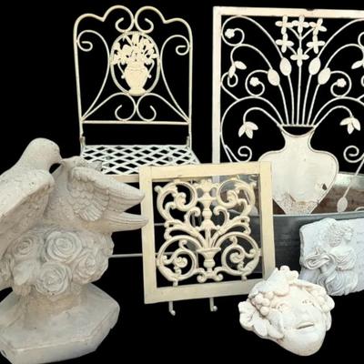 White outdoor decor & galvanized tub