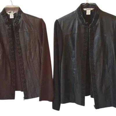 2 Nugard Leather Jackets - 1(lg) Dark Brown,  1(xl) Black