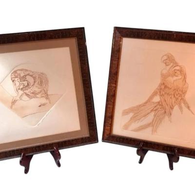 Pair Of Signed And Numbered Tattoo Stencils By Juan Saucedo
