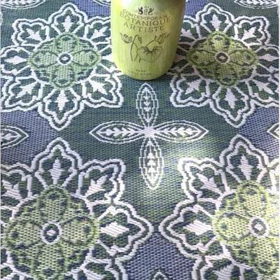 Plastic outdoor woven 4x6 rug and matching pot!