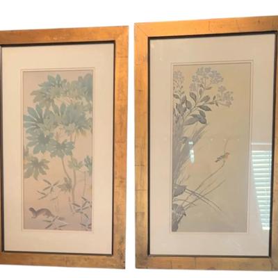 Hishida Shunso 2x Matted 16x24 Black Ornate Framed Art Print 'Squirrel' &  Spring Picture