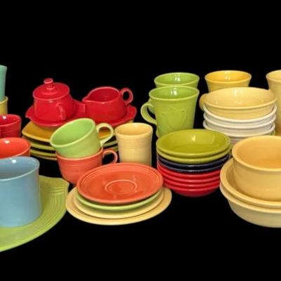 Fiesta Large Lot Of Cups/Bowls/Plates