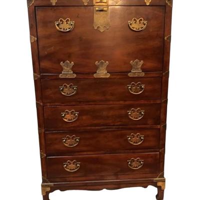 Henredon Asian Japanese Tansu Campaign Style Chest of Drawers