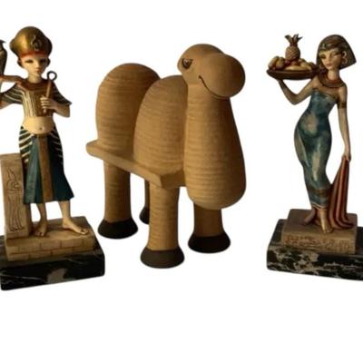 Vintage Italian Statues Of Egyptian Figures