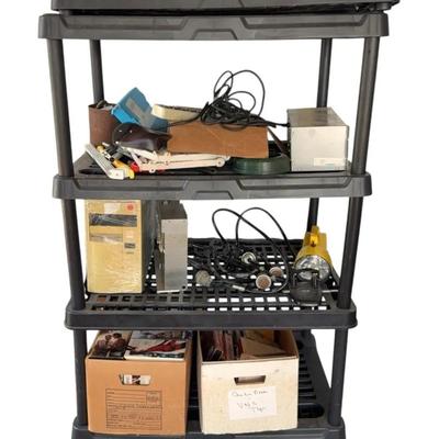 Black heavy duty plastic shelving - 2 sets