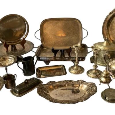Silver Plated Mix Of Serving Pieces