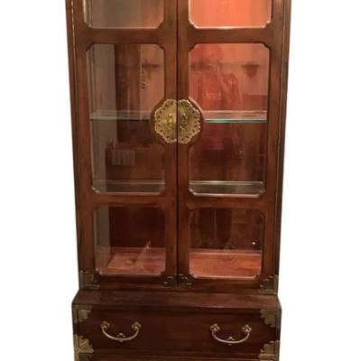 Henredon Asian Style China Cabinet Lot 1