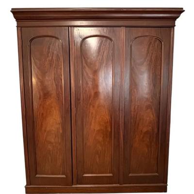 Large Mahogany Armoire With Built In Drawers (TV Not Included)