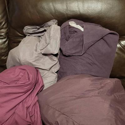 4pc Queen Sheet Sets Poly and Cotton - Purple, Mauve, Gray