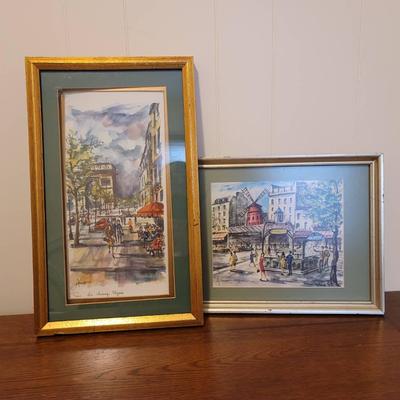2pc Arno Paris France Framed Prints Champa Elysees Moulin Rouge
