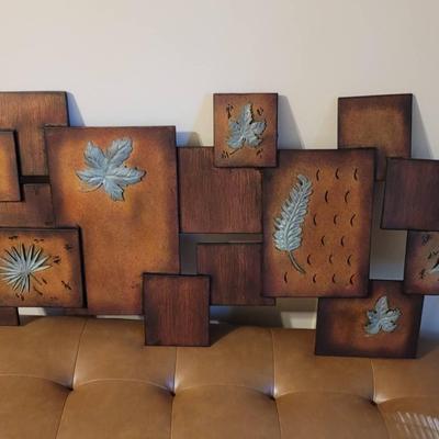 Metal 3D Leaf and Plaque Wall Art 