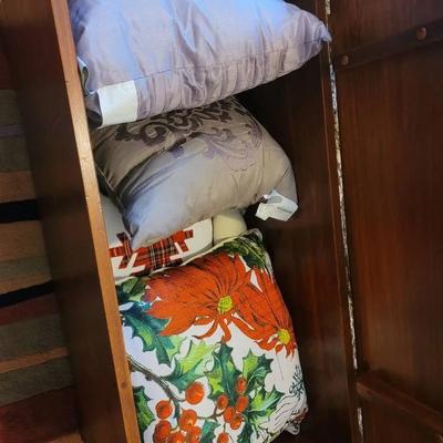 Decorative Accent Pillows and Blanket Lot