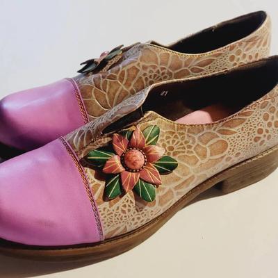 socofy Sz 41 Pink Floral Slip On Shoes