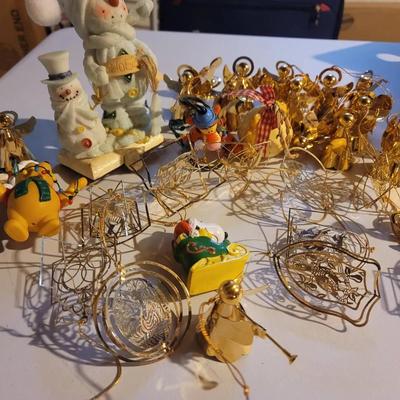 Christmas Ornaments Lot - Vintage Pooh Snoopy Angels Snowman Collectible Holiday Ornaments 