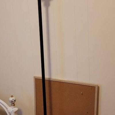 Office Accessories Lot - Lamp Cork Board and Waste Basket 