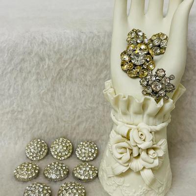 Antique Rhinestone Buttons