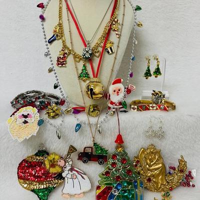 Assortment of Holiday Fashion Jewelry