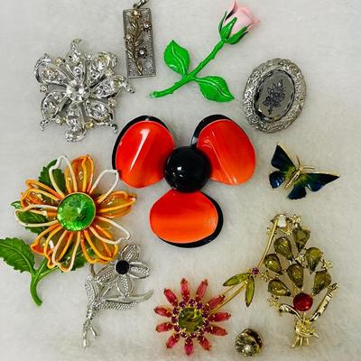 Vintage Floral Brooches from Sarah Coventry and More