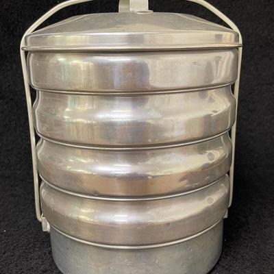 Vintage Five Tier Tin Pie Carrier