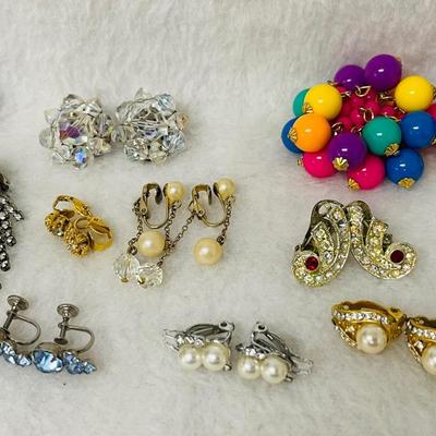 Vintage Clip-on Rhinestone Earrings and More